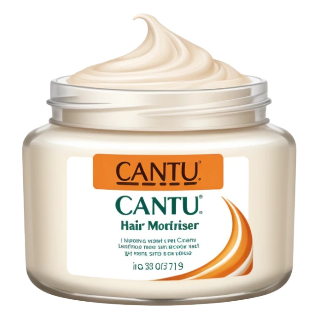 Jar of Cantu Hair Moisturiser, no lid, cream swirl sticker