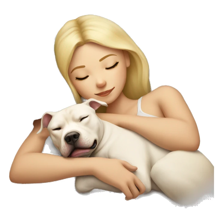 blonde girl sleeping with a pitbull  sticker