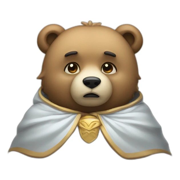 Sad heavenly bear of power sticker
