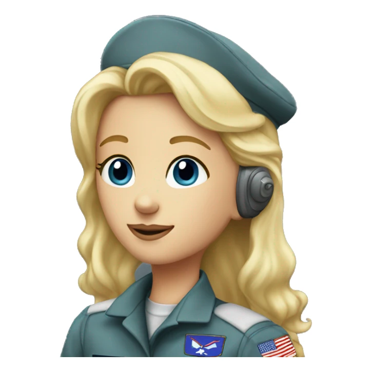 Blonde girl saluting airforce pilot sticker