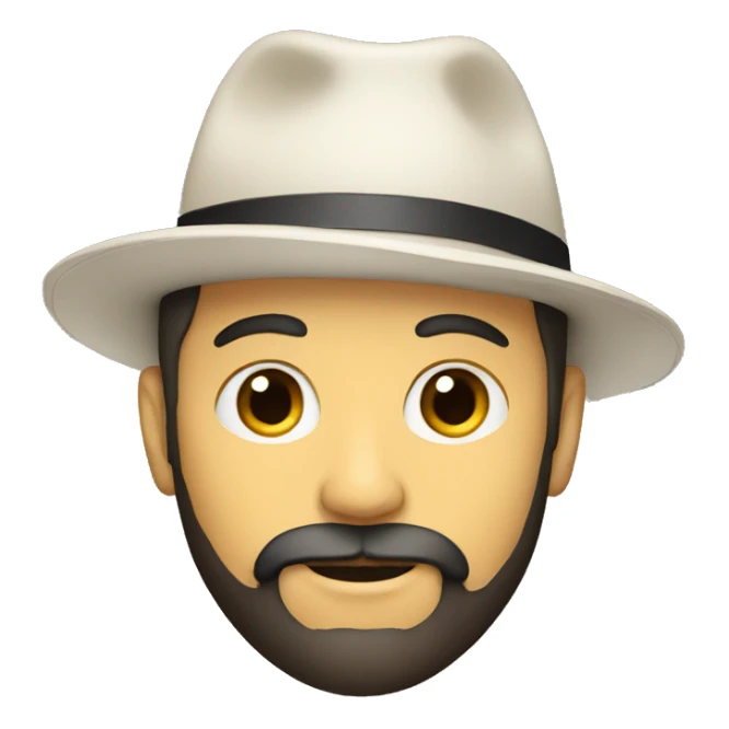 white man with hat and black beard sticker