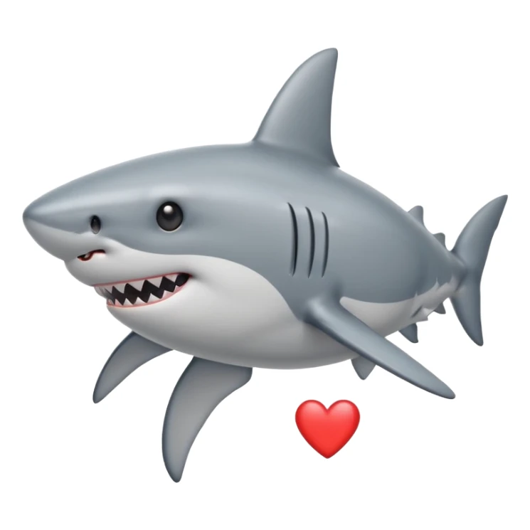shark with heart eyes sticker