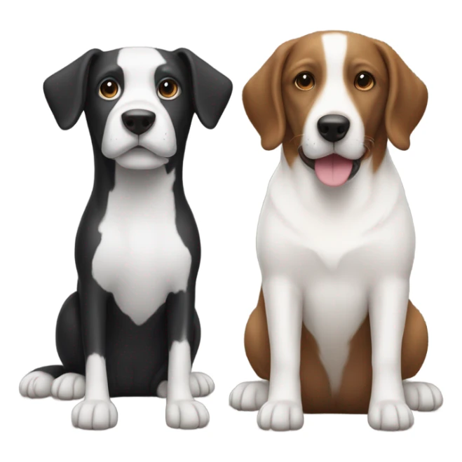 Black and white dog with brown and white dog sticker