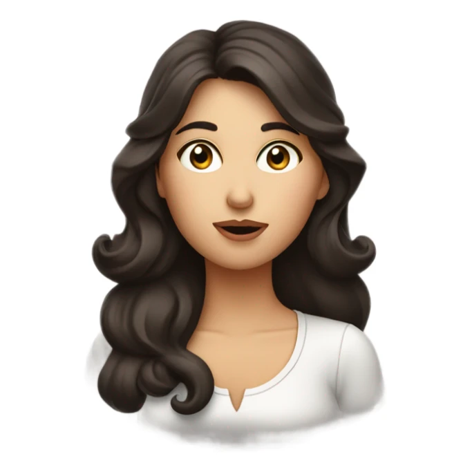 A brunette lady blowing a kiss  sticker