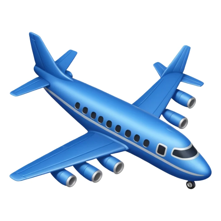 A fully coloured dark blue plane more like an emoji sticker