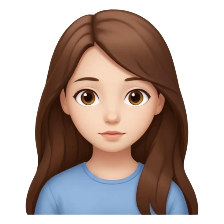 chica tranquila, expresión serena, colores suaves sticker