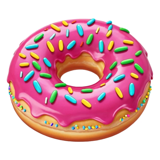 Donut, rose avec des vermicelles sticker
