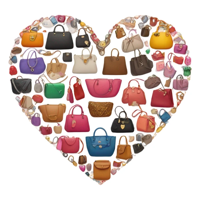 Heart full of  handbags  sticker