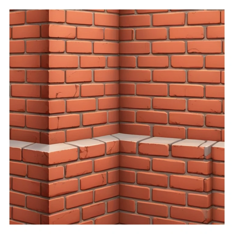 brick wall corner view, showing two sides meeting at a corner sticker