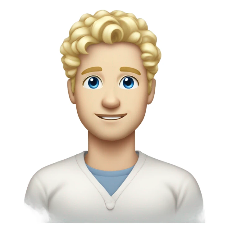 light curl blonde 30yo man blue eyed pale skin sticker