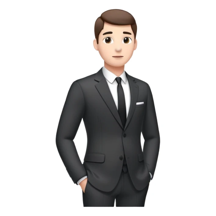 Man in suit standing with AirPods in  sticker