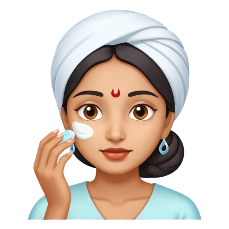 skin care cream application Indian girl sticker