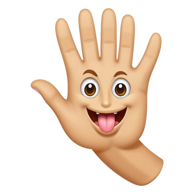 Hang loose hand with wide eyes and tongue sticking out sticker
