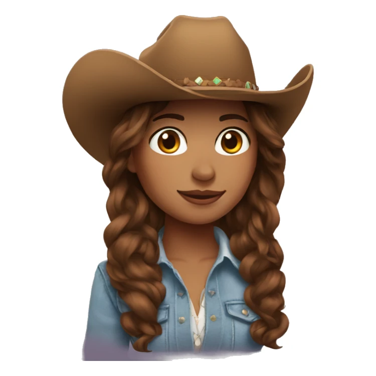 Argentina Cowgirl brown hair sticker