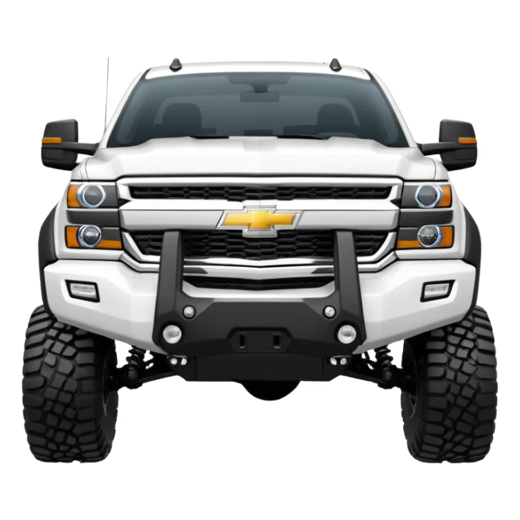  Chevrolet 2500 2022 crew cab. A ferocious truck featuring a vivid white base and black off road front bumper and chrome off road wheels. Emphasize sharp, high-contrast black streaks across the body, creating a look of aggressive, explosive energy. sticker