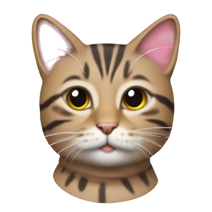 tabby cat with pink sweater Christmas ￼ sticker