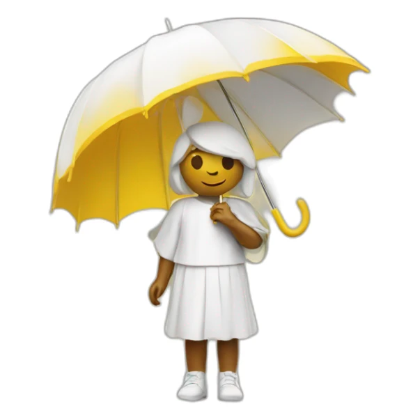 an angel with an umbrella of yellow bakit color sticker
