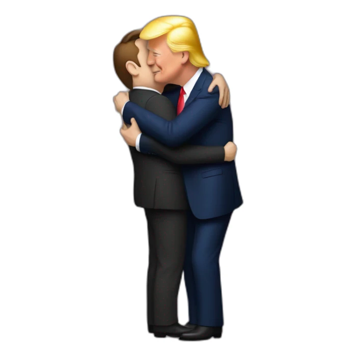elon musk and donald trump hugging sticker