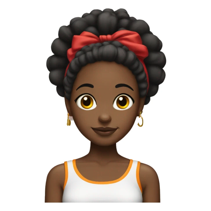 Black girl with Afro puffs wearing KC chiefs  sticker