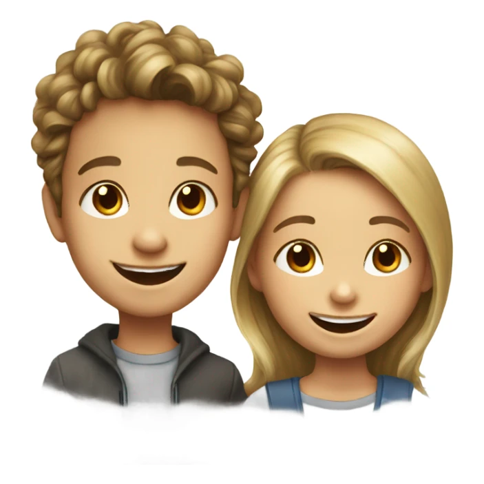 happy girl and boy portrait sticker