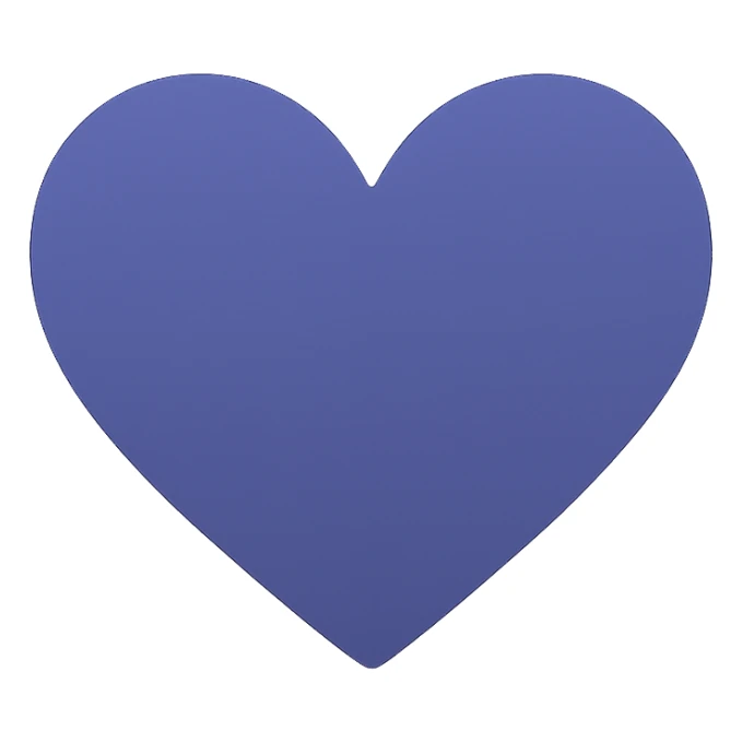 indigo heart, flat color, no text sticker