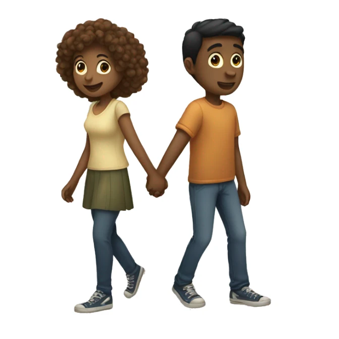 three people, two girls and one guy holding hands sticker