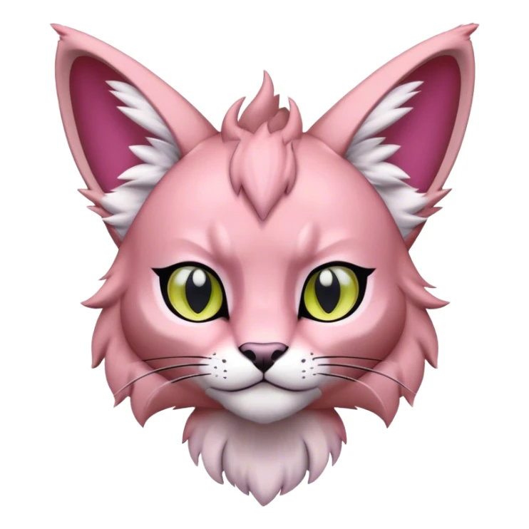 A pink lynx-caracal-fakemon-Digimon-creature-hybrid sticker