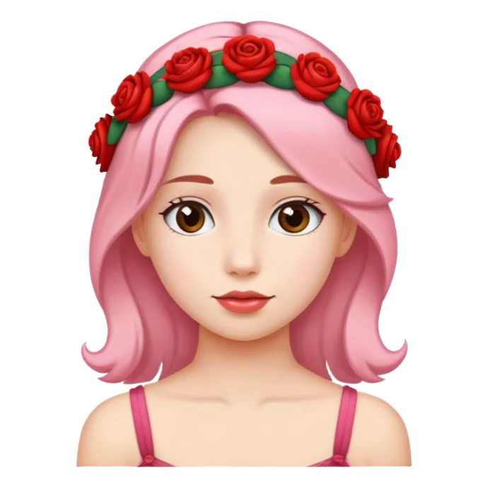 Girl with rose hair band sticker