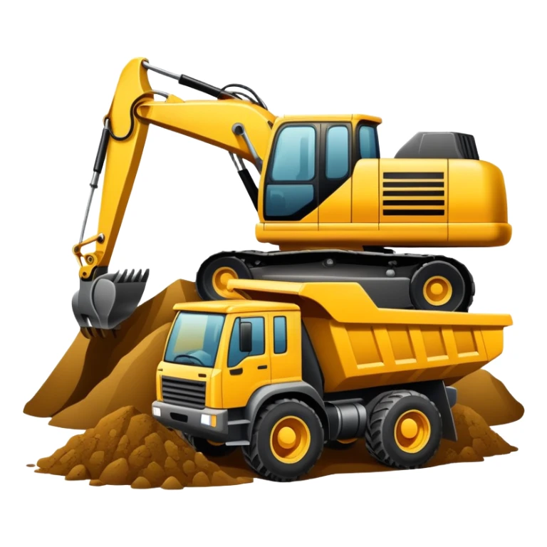 Excavator dirt dump truck sticker