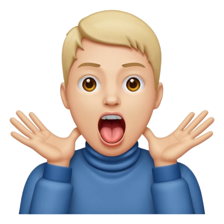 Person with hands around their neck screaming with tongue out  sticker