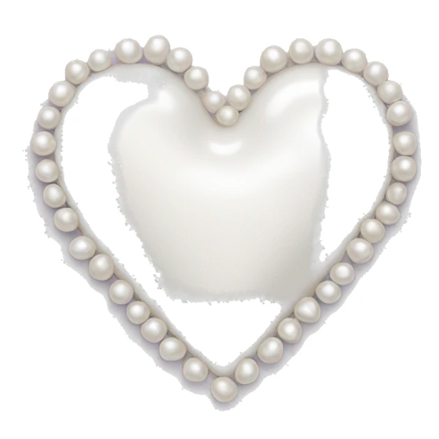 white heart with white pearls outlining the heart sticker