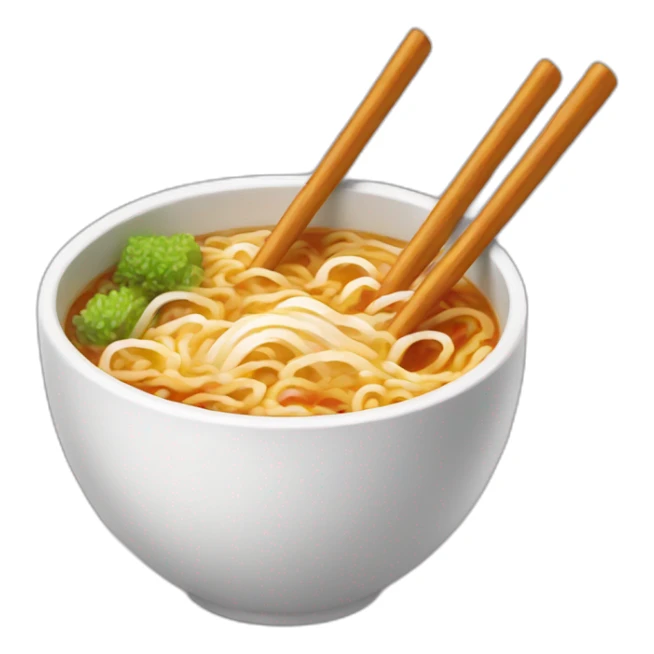 Cup ramen with drum sticks in it. sticker