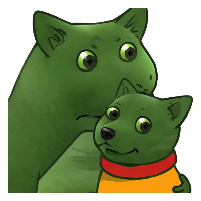 blonde hugs a one rad spitz dog  sticker