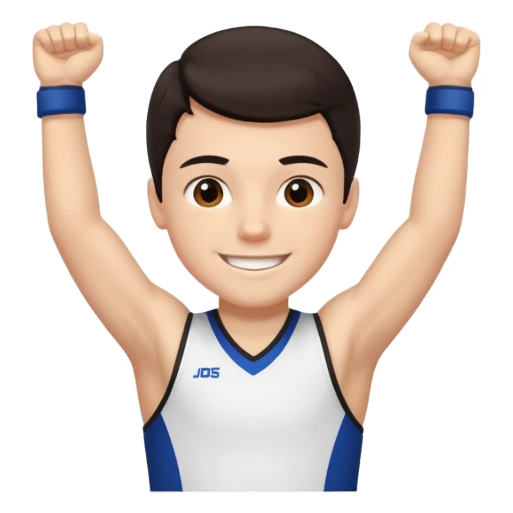 All star cheerleader White boy with dark hair iphone emoji sticker