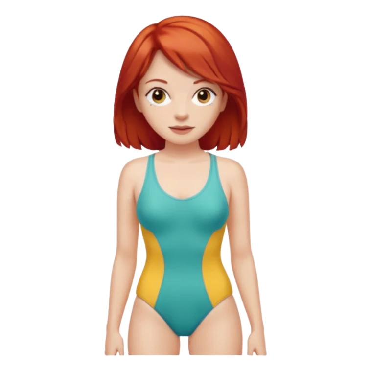 woman in bathing suits with red hair sticker