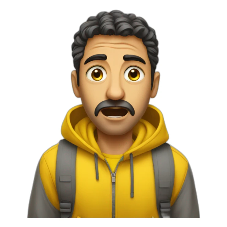 armenian men shocked in yellow sweatshirt sticker