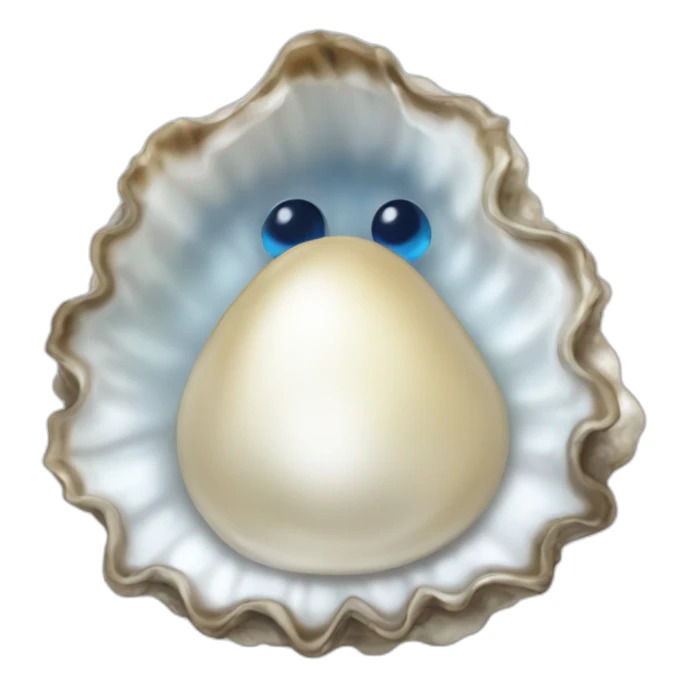 oyster with blue eye instead of pearl sticker