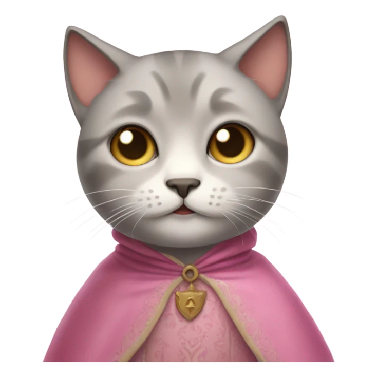 teary eyed cat in pink medieval dress sticker