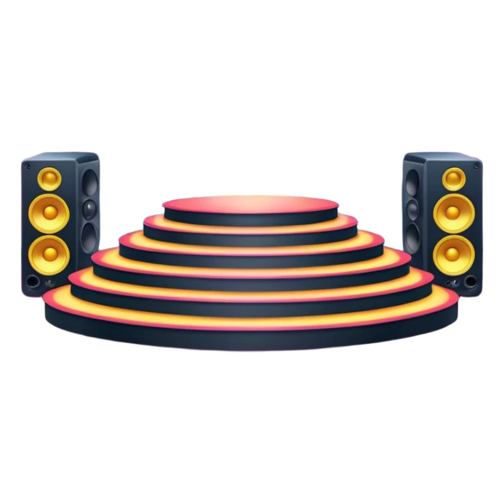 concert stage with colorful lights and speakers sticker