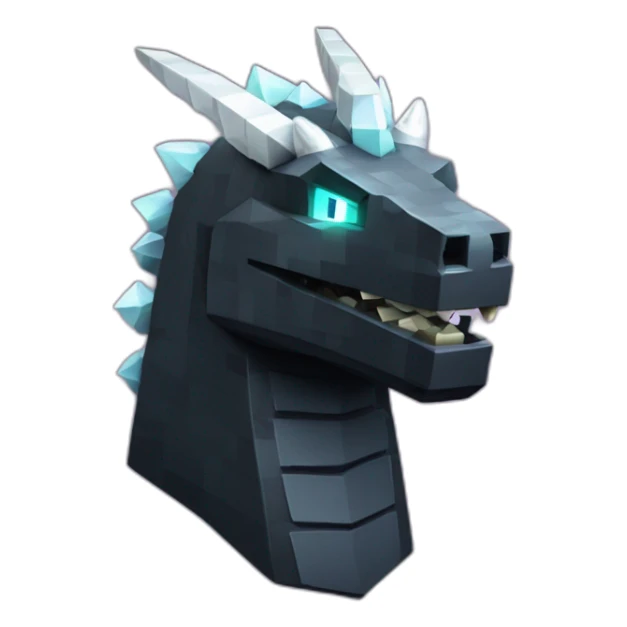 Minecraft Black Godzilla Head With Diamond Unicorn Horn sticker
