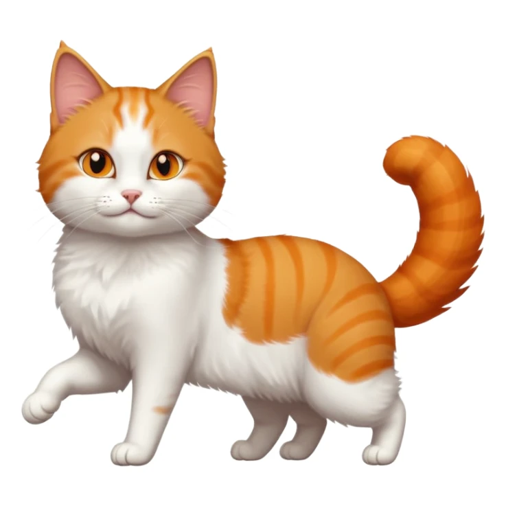 ginger and white cat with orange eyes doing a big extremely long stretch reaching up into the air with arms and legs side by side together straight and overextended whilst lying on its side sticker