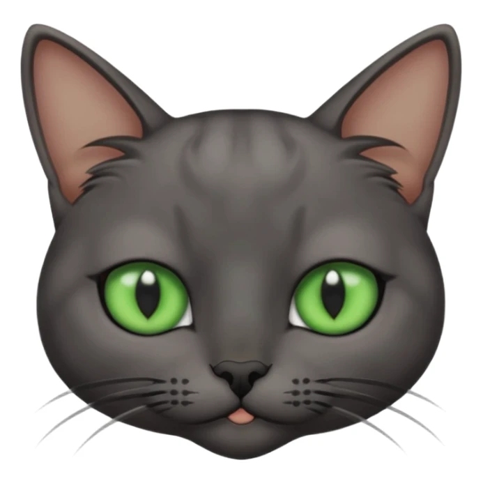 Skinny dark grey cat green eyes is closing one eye sticker