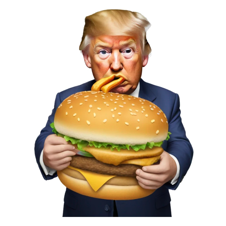 Donald Trump eating a hamburger  sticker
