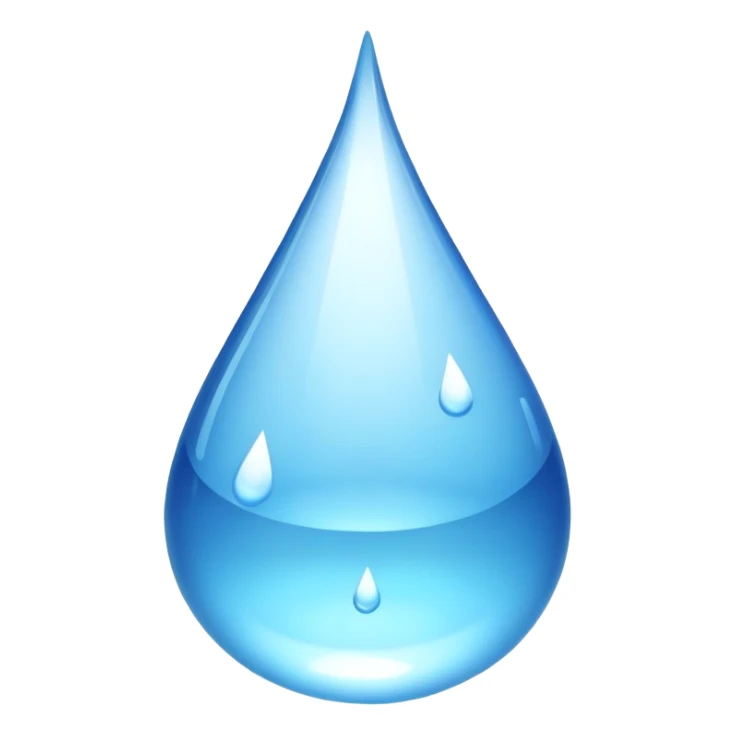 shiny blue water droplet sticker