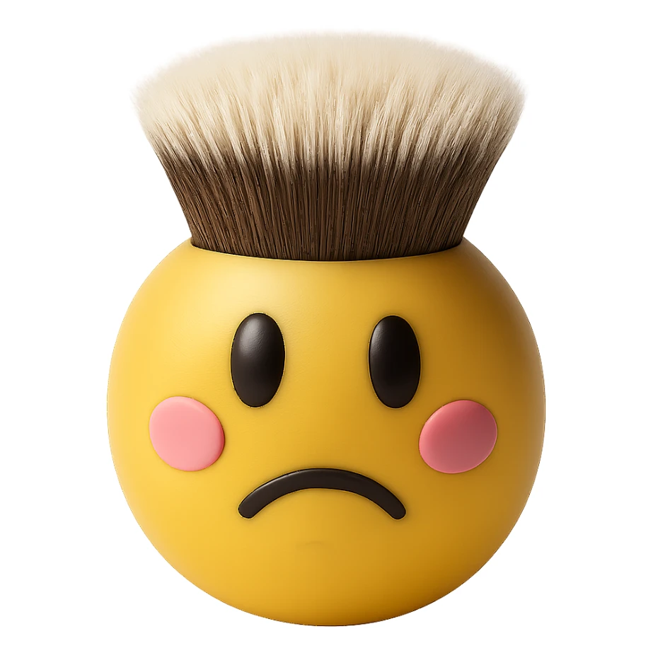 Create a realistic makeup brush emoji in a photorealistic style with the background removed. sticker