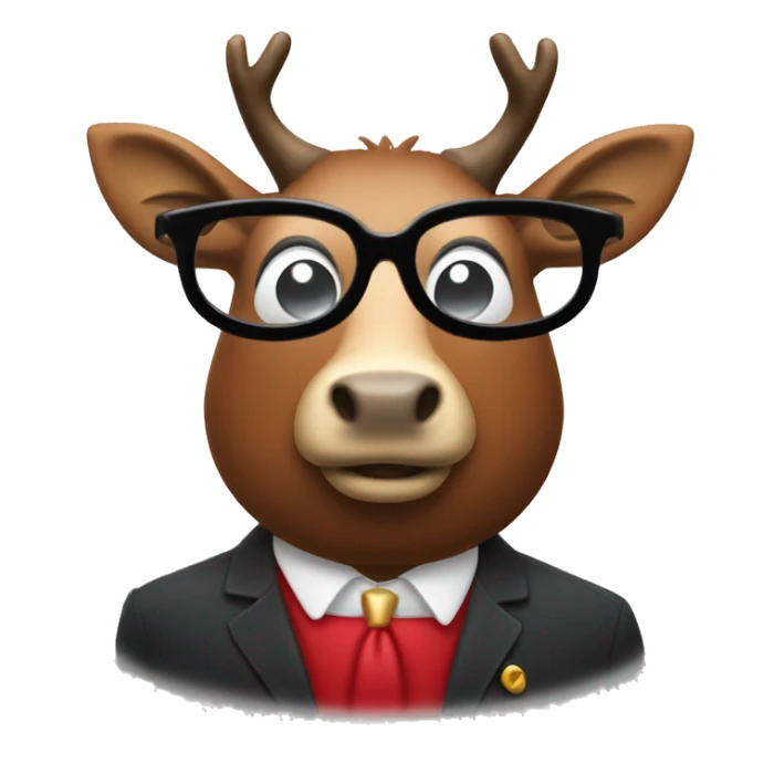 Un cerf rouge avec un monocle sticker