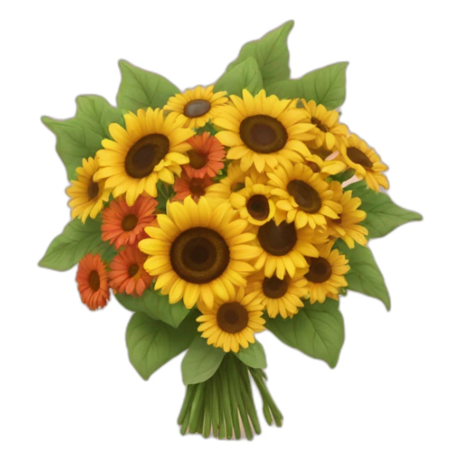 Bouquet with sunflowers and germinis  sticker