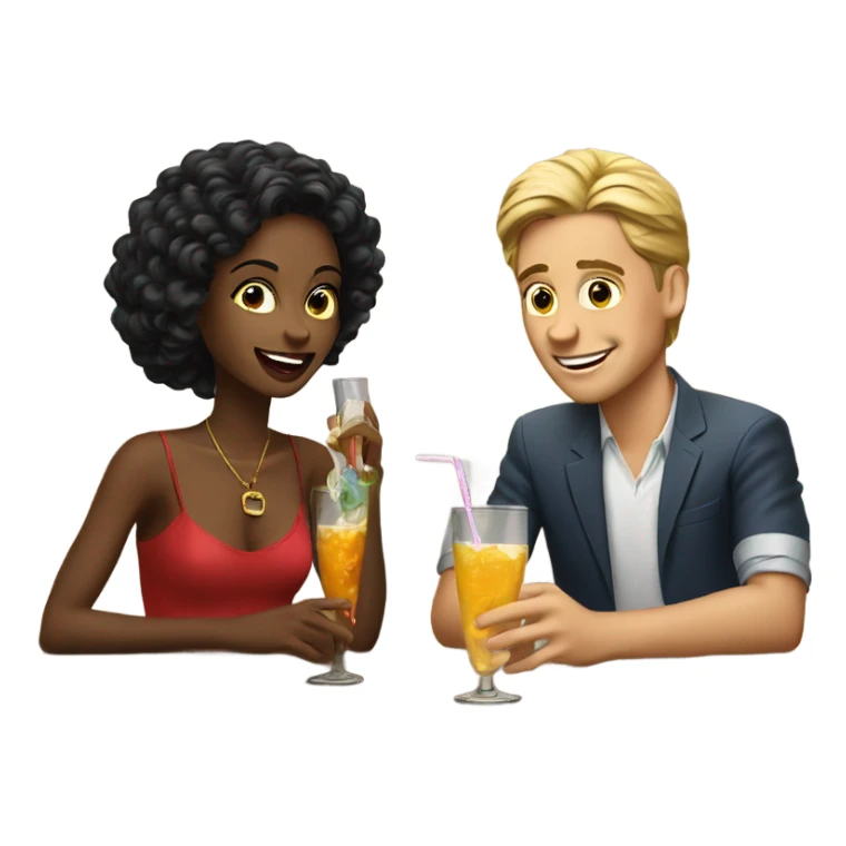 boys enjoying drinks at bar with pretty woman sticker