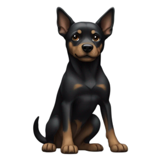 Chien noir en équilibre sur les pattes avants sticker