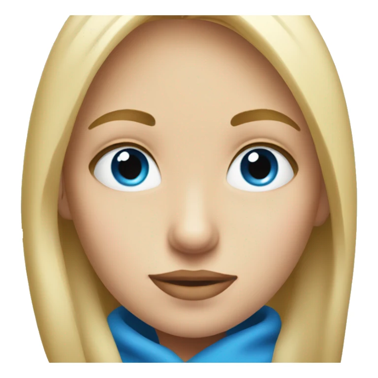 blonde girl portrait looking forward blue eyes sticker